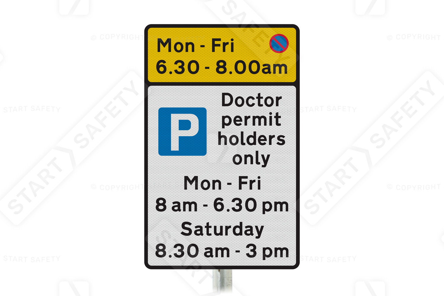 On-street parking sign with time restrictions