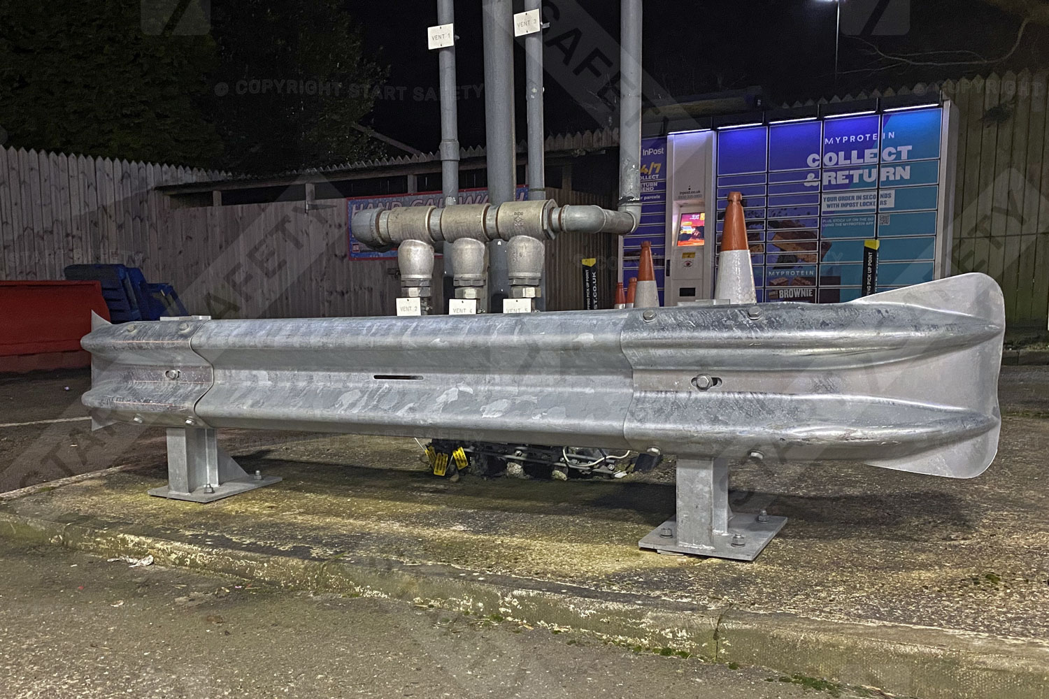 Armco Barrier Surrounding Petrol Filling Pumps