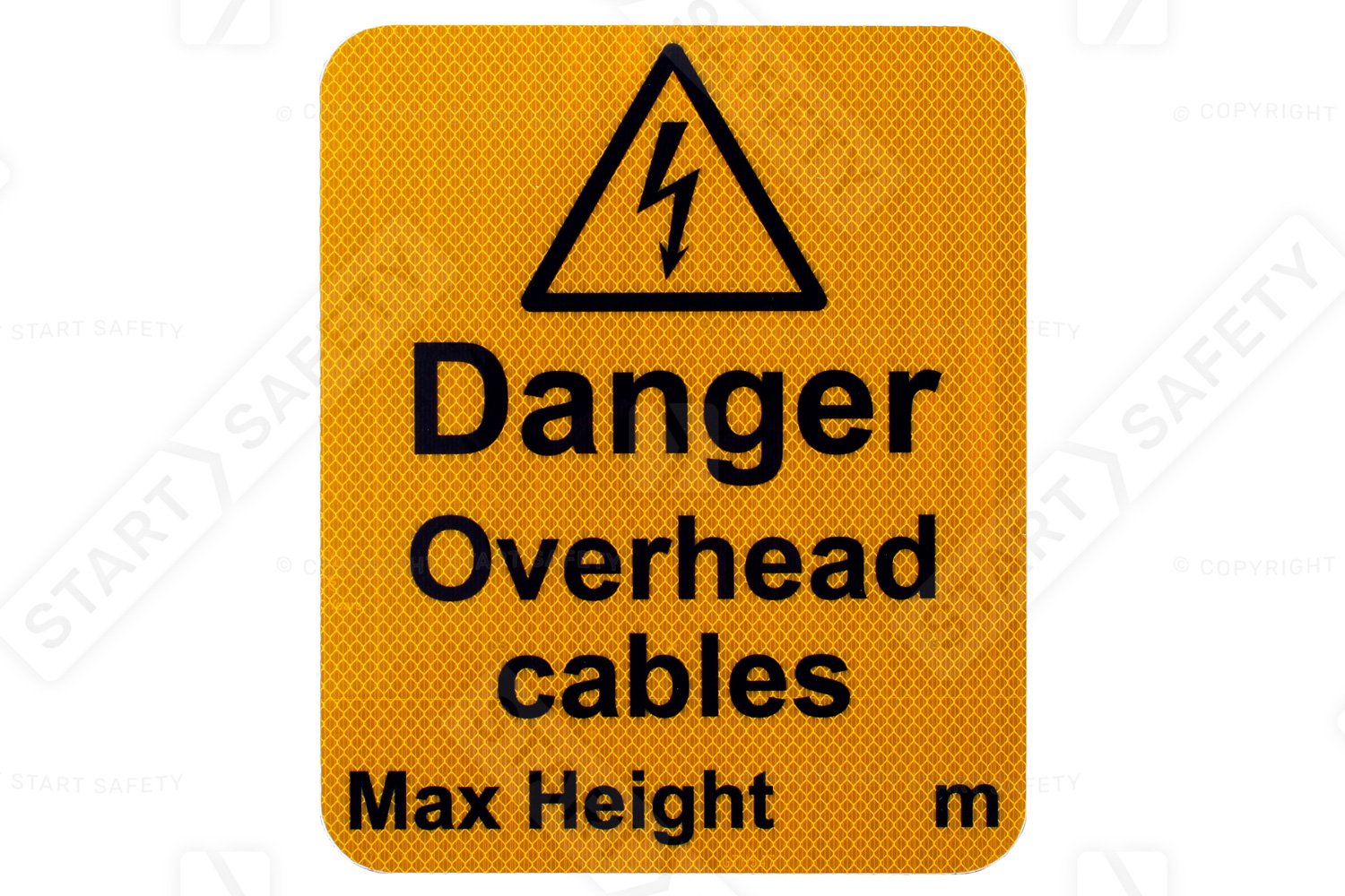 Height Warning Sign, 'Danger Overhead Cables'