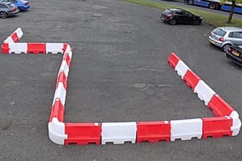 Evo Barriers assembled with 90 Degree angle corners