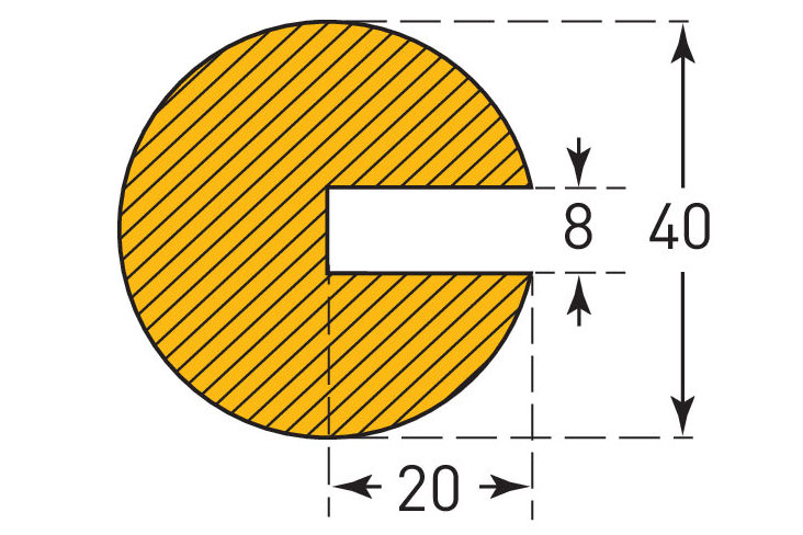 Semi-Circular 40/40/8 Profile