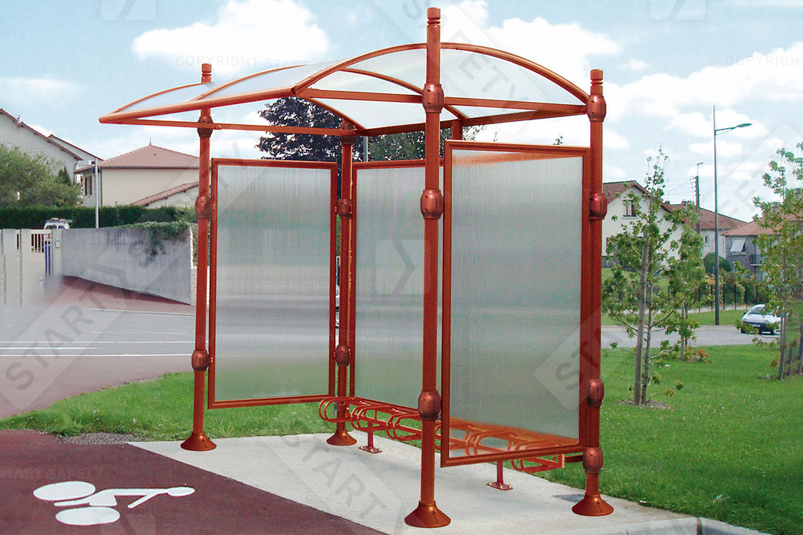 Province Bike shelter in red installed
