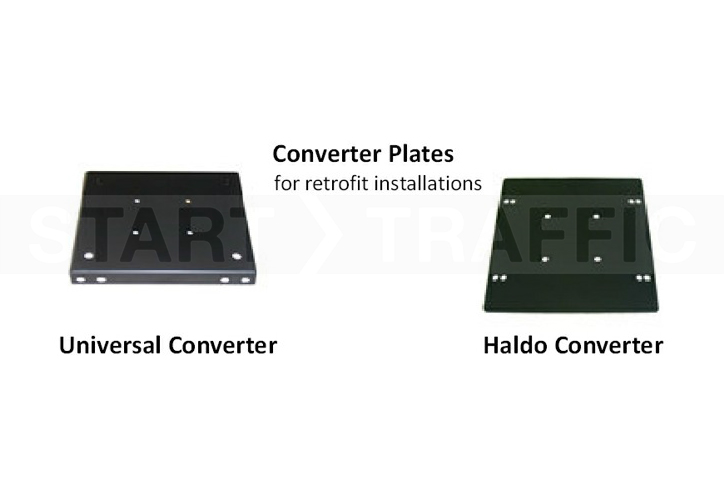 Converter plates for fixing over old bollard units