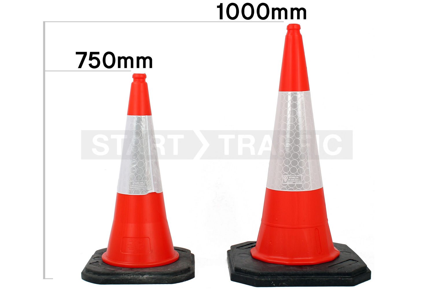 Suitable cone sizes shown