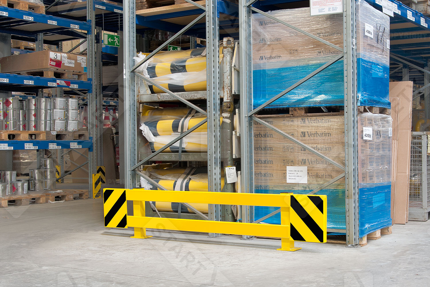 Collision Protection Rail In Warehouse 