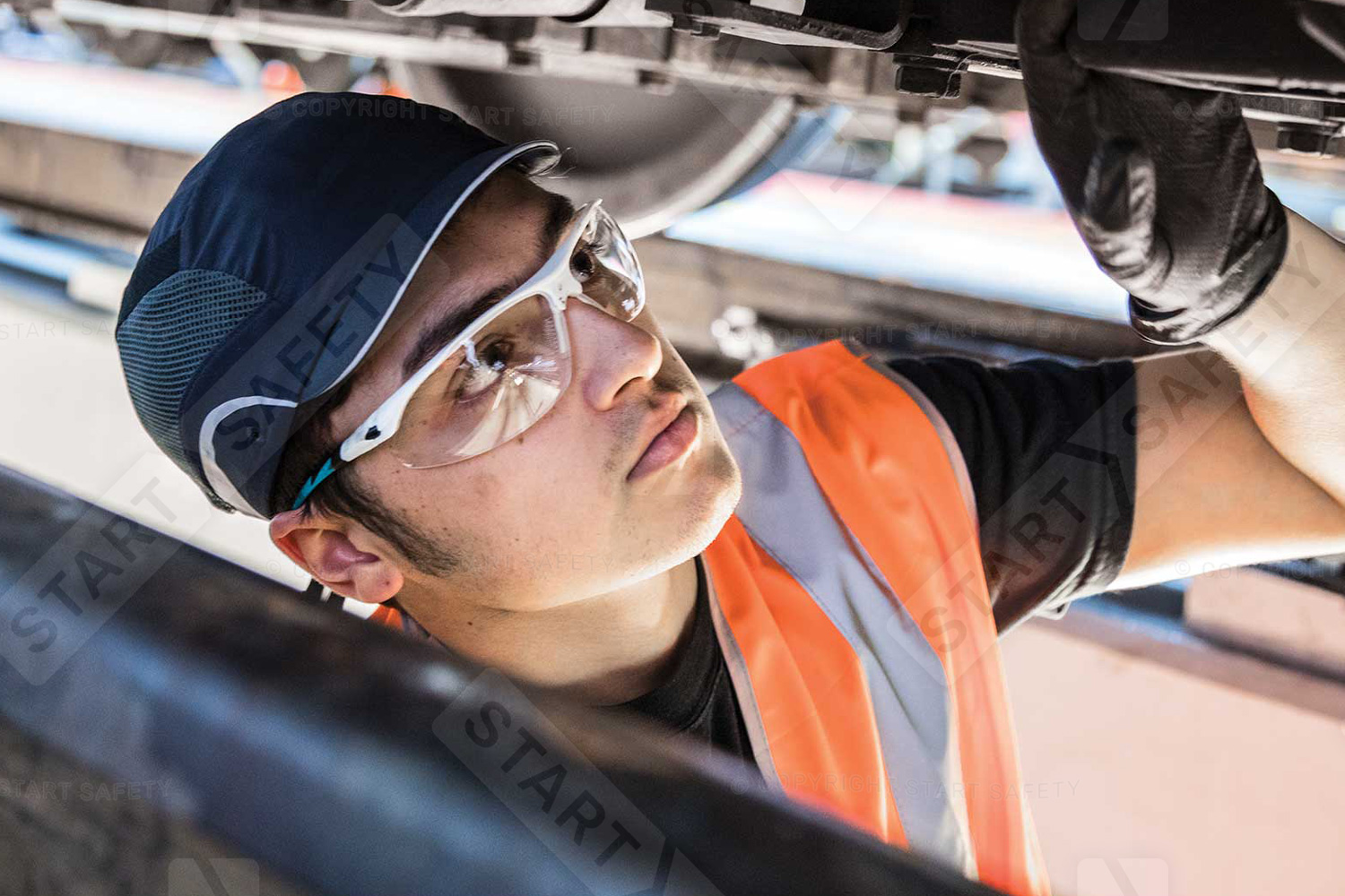 Standard Safety Spectacles On Mechanic