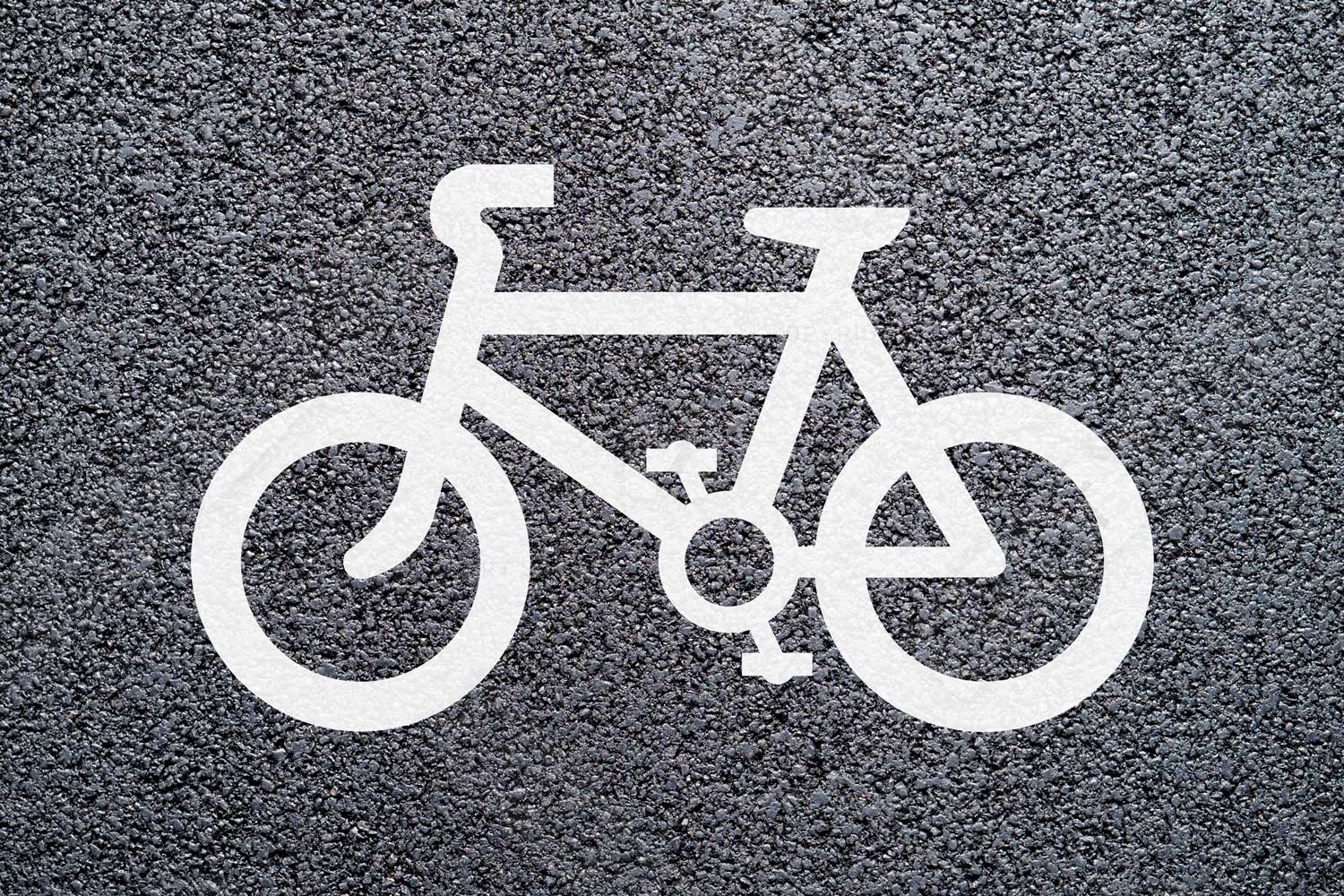 White Thermoplastic Bike Symbol Only