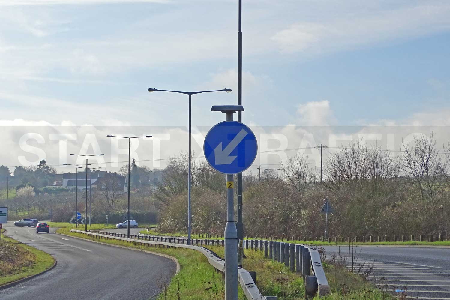 Keep Left sign installed on Duel carriageway