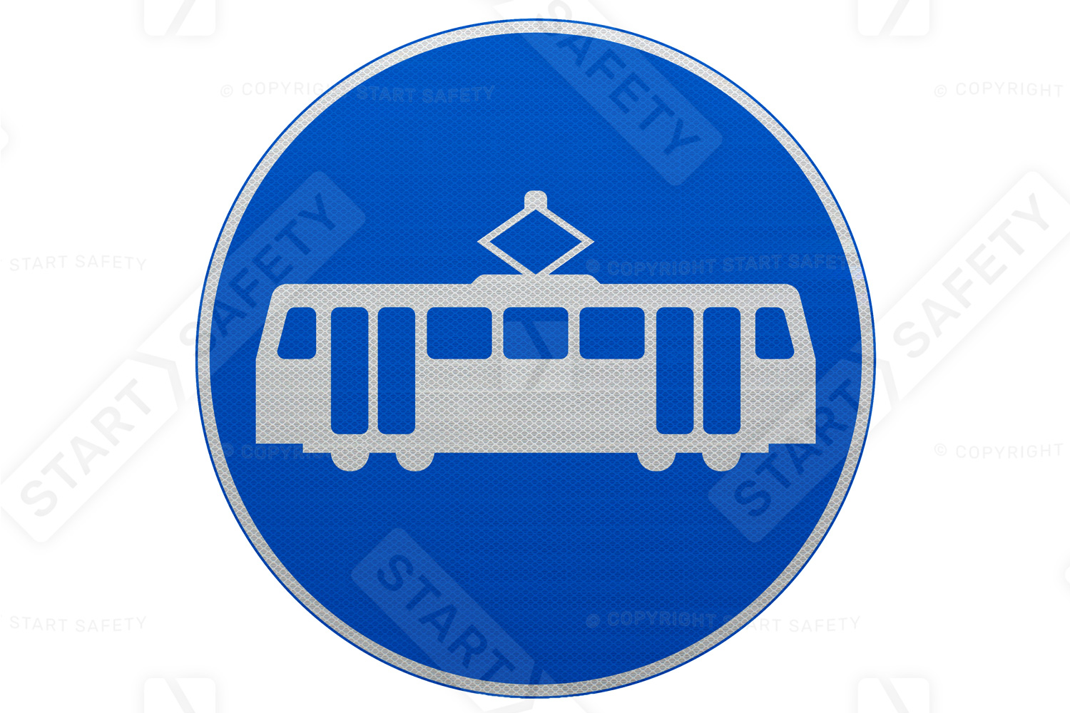 Tramcars Only Post Mounted Sign 