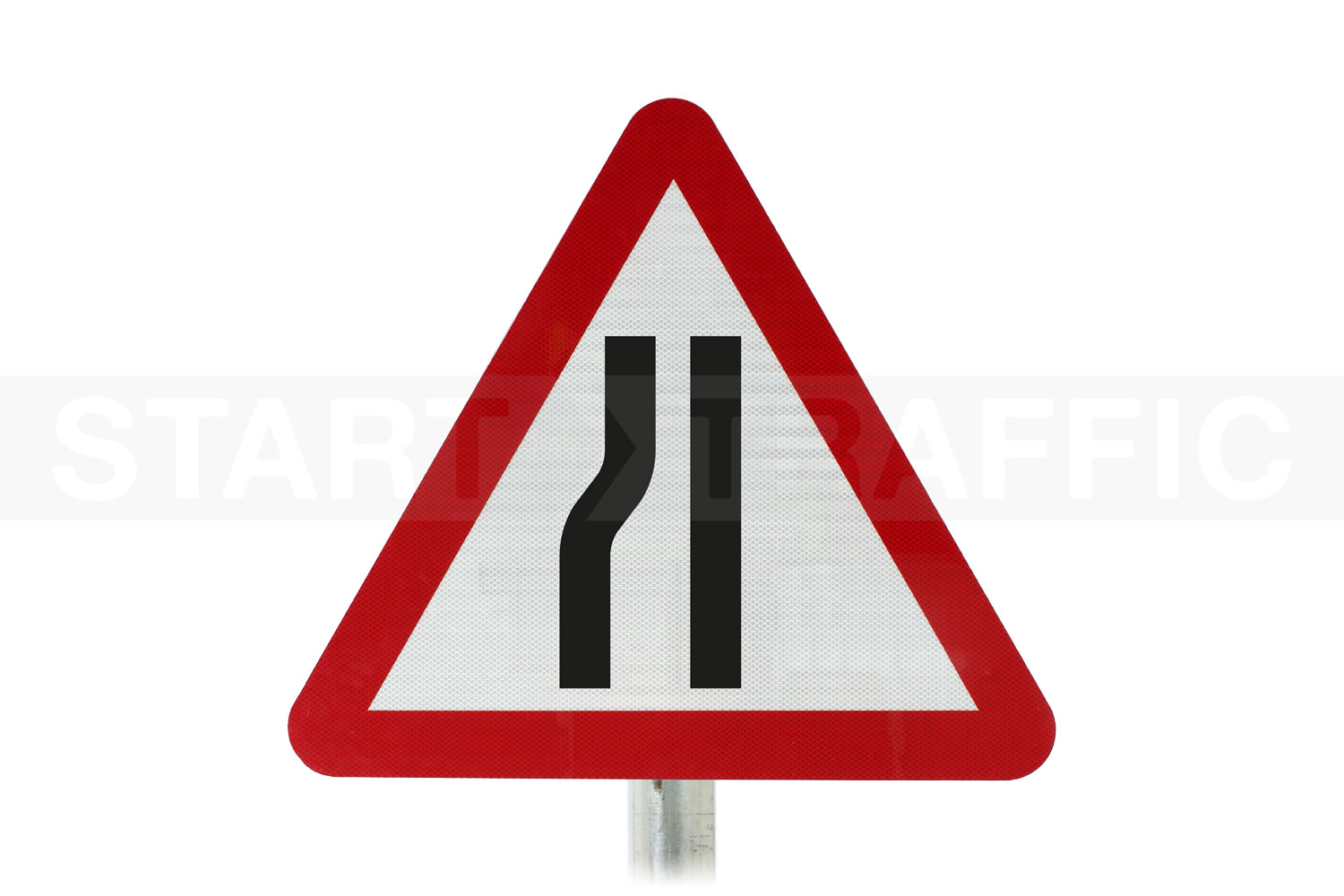 517L Road Narrows Left Sign