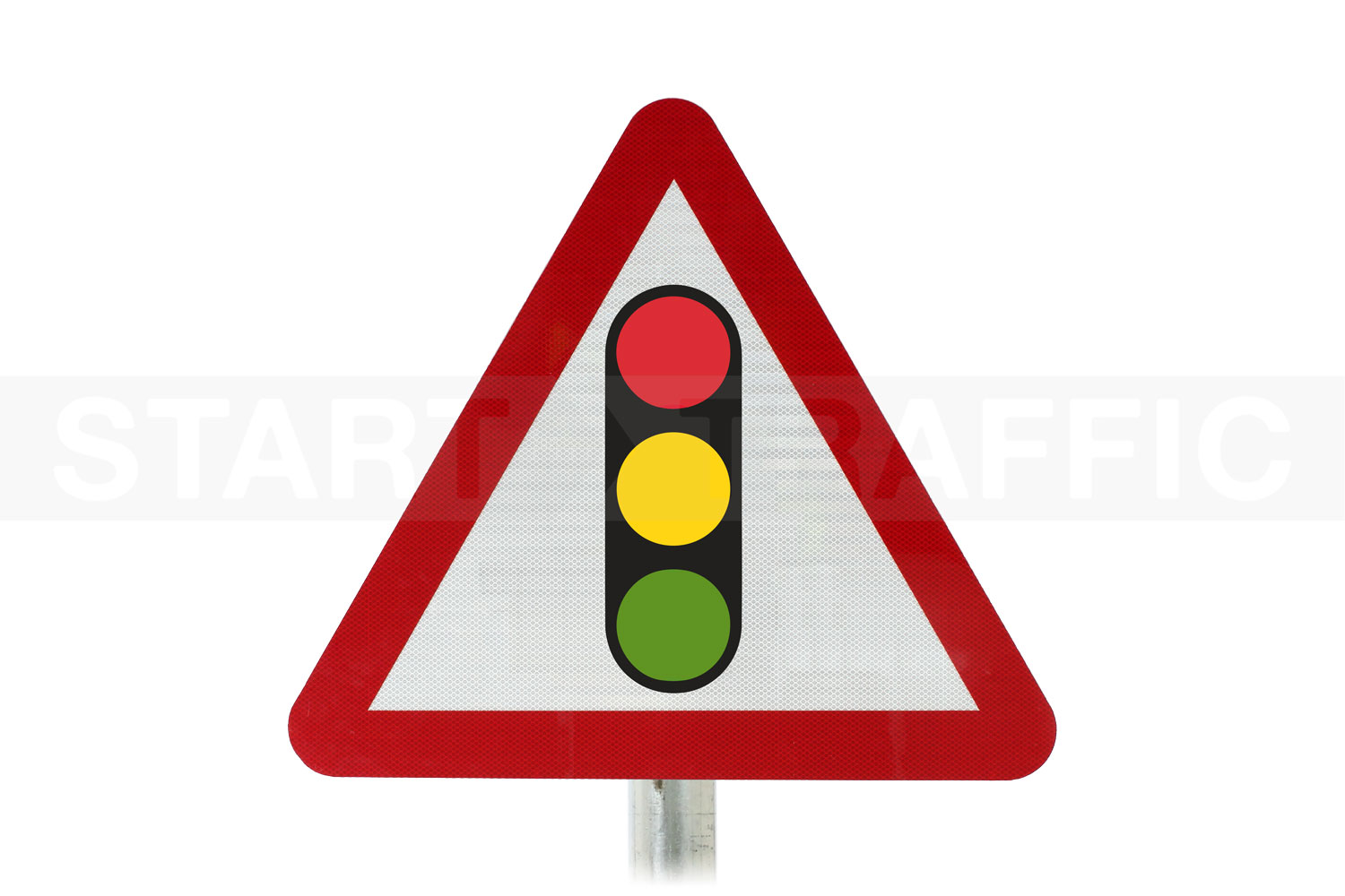 Traffic Signals Ahead Post Mount Sign