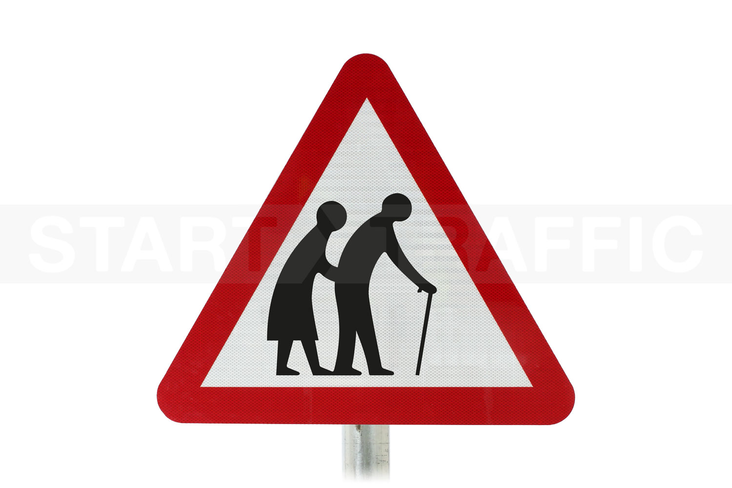 Frail or Disabled Pedestrians Post Mount Sign
