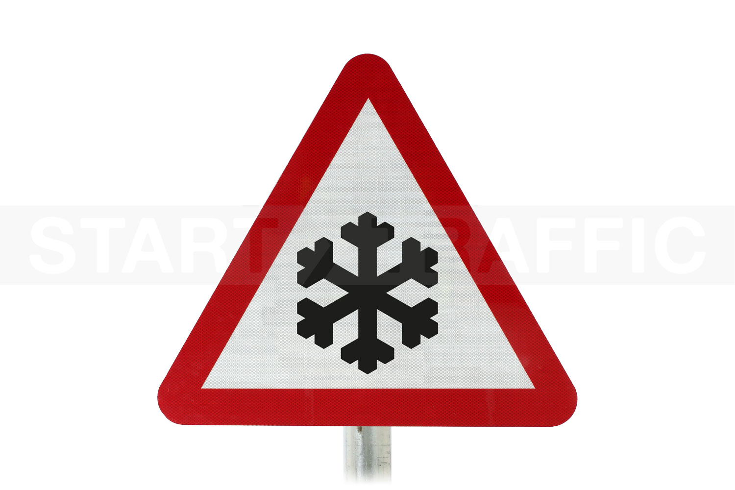 Risk of Ice or Packed Snow Post Mounted sign