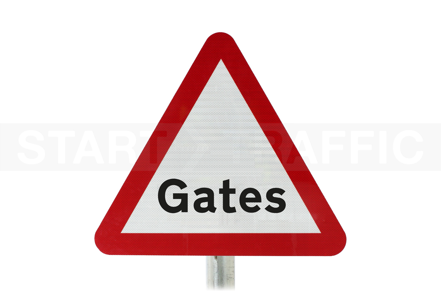 Gates Ahead Post Mounted sign