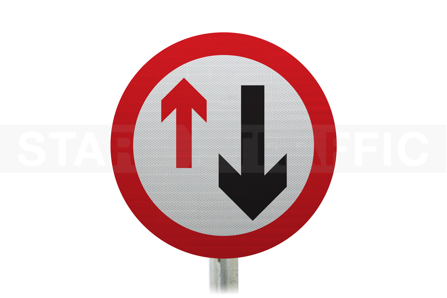  give way to oncoming traffic Post Mounted Sign 