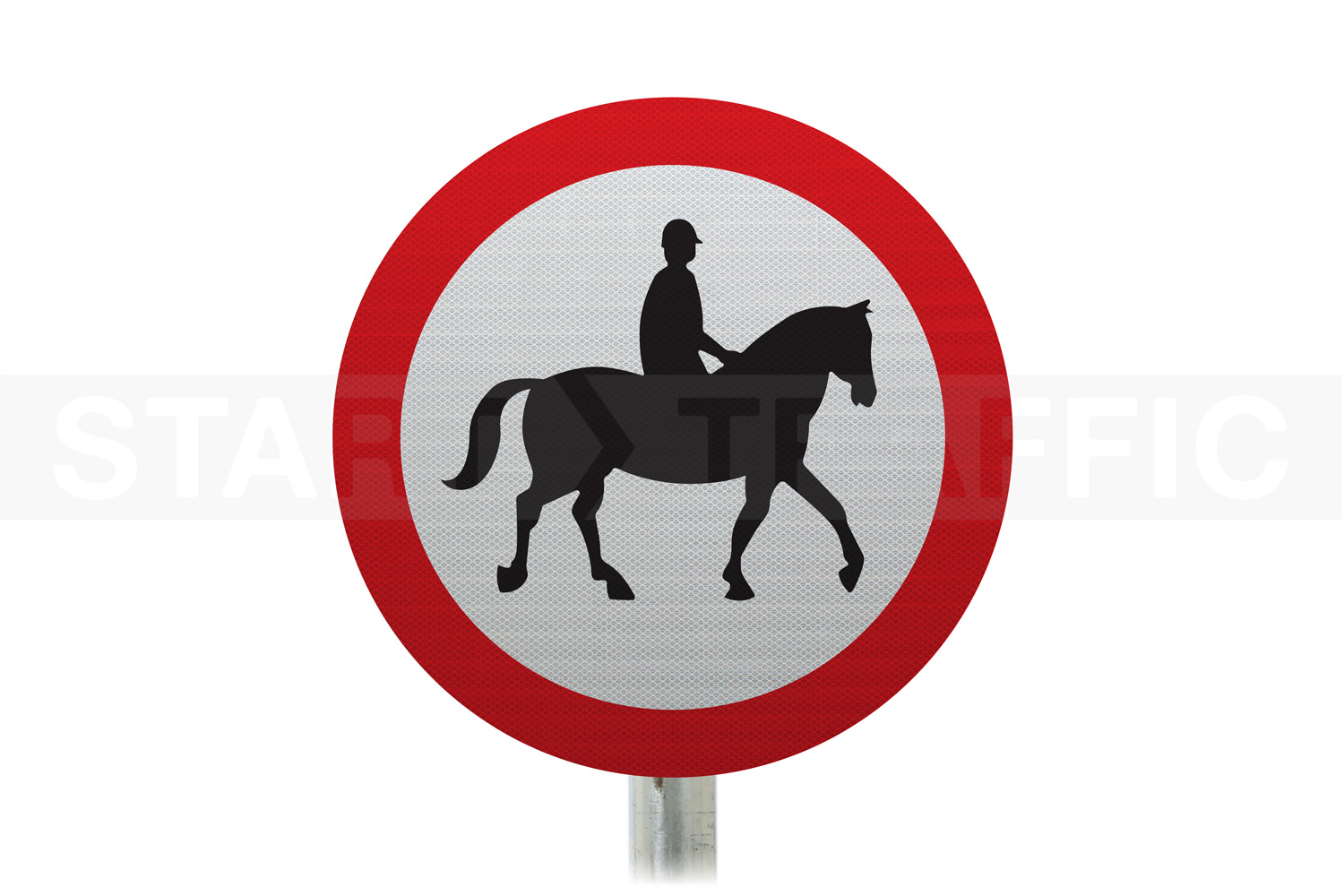 ridden or accompanied horses Prohibited Post Mounted Sign 