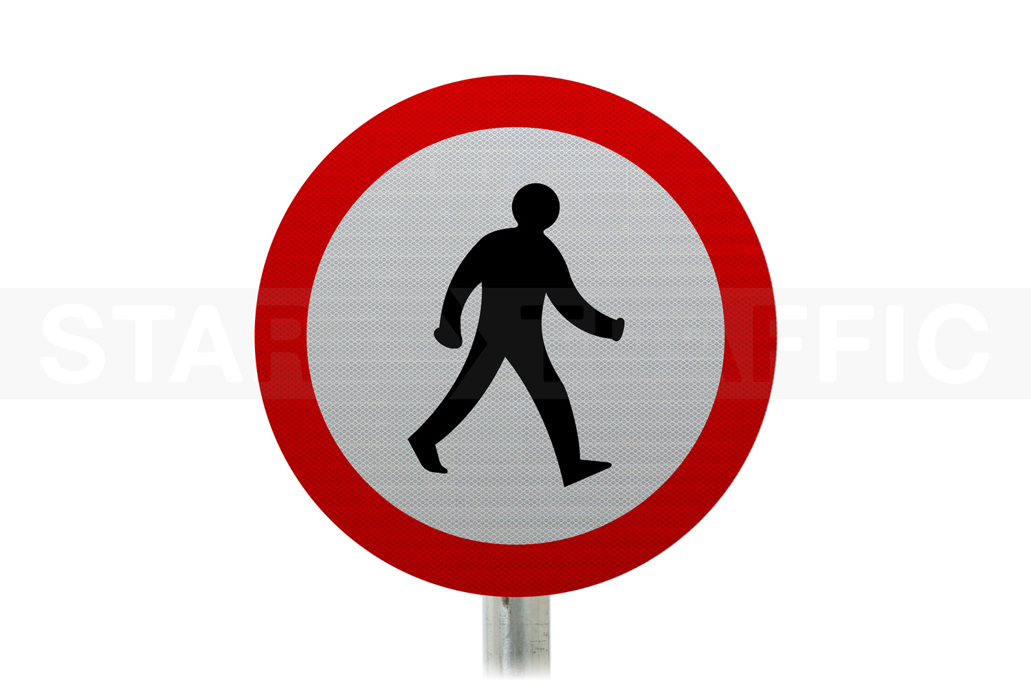 Pedestrians Prohibited Post Mounted Sign 