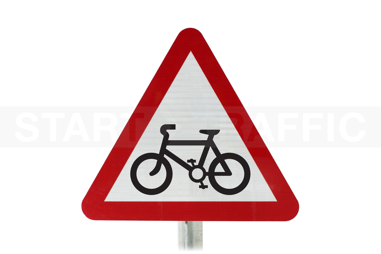Cycles From the Right post mounted sign