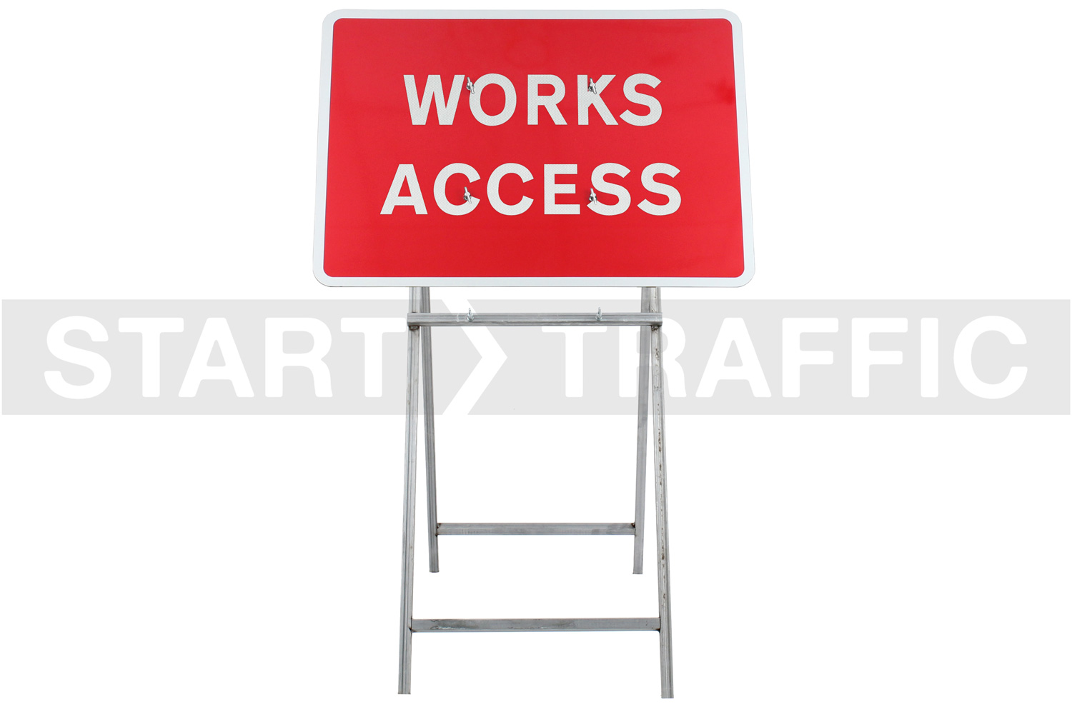 Works Access Sign Mounted on Quick-Fit Mini Frame